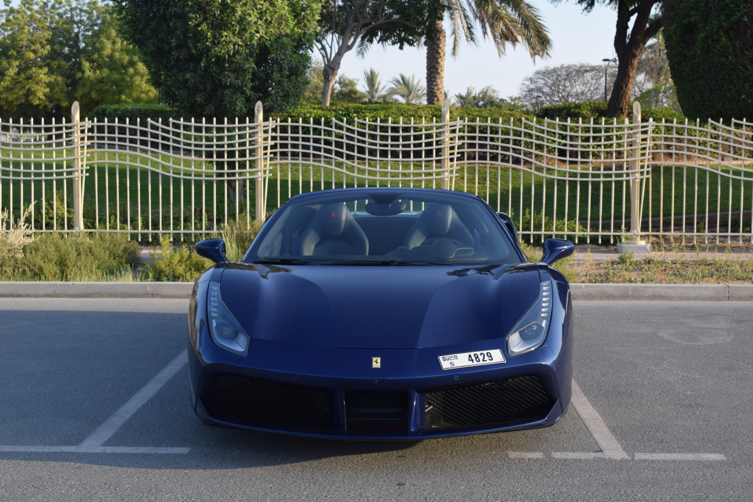 Rent Ferrari 488 Spider Blue in Dubai Big Boss Luxury Car Rental